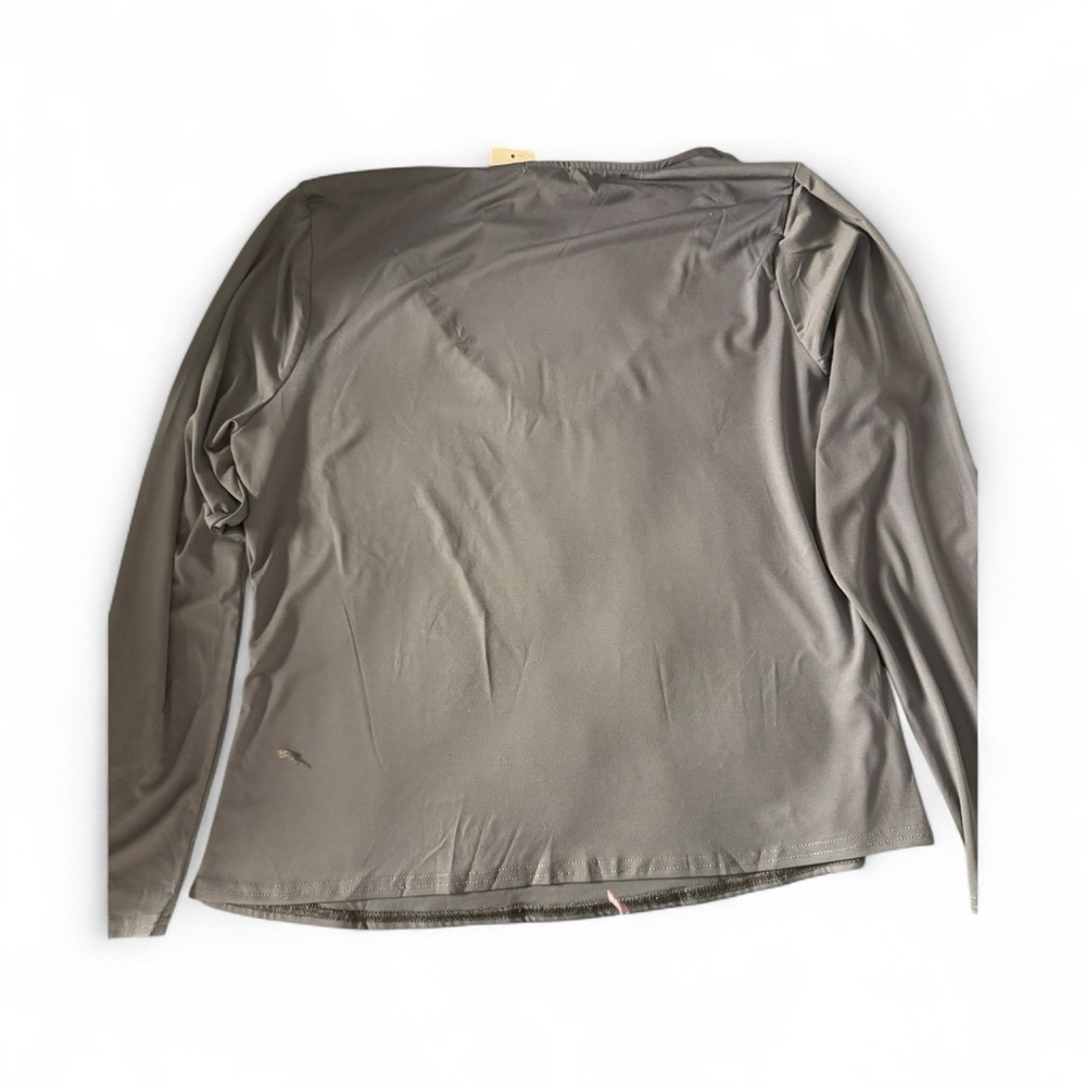 Rue+ Elegant Women's office siren Gray Long Sleeve Blouse Corpcore NWT